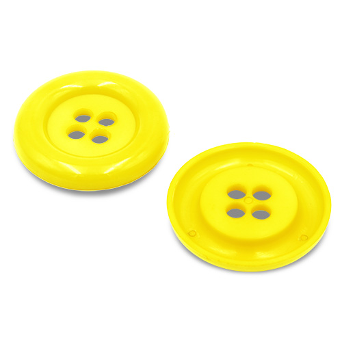 20621 Sullivans 49mm Round Plastic Button With Four Holes - Yellow - 15 In A Tube 