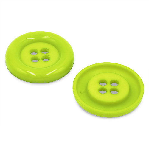 20622 Sullivans 49mm Round Plastic Button With Four Holes - Lime - 15 In A Tube 