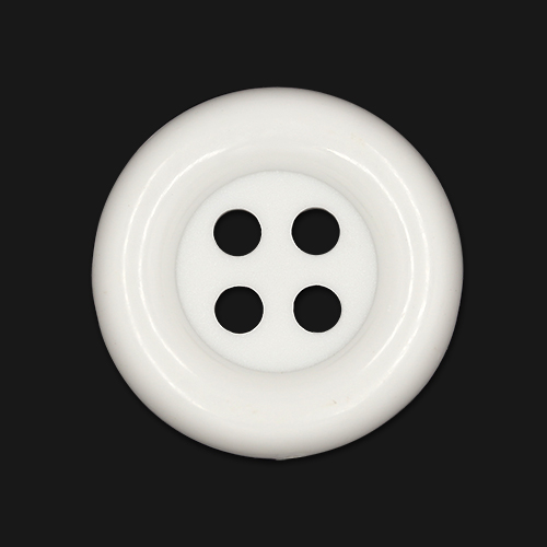 20629 Sullivans 38mm Round Plastic Button With Four Holes - White - 25 In A Tube 