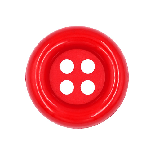 20631 Sullivans 38mm Round Plastic Button With Four Holes - Red - 25 In A Tube 