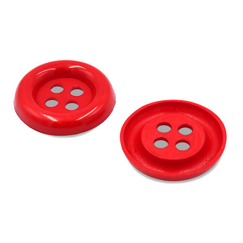 20631 Sullivans 38mm Round Plastic Button With Four Holes - Red - 25 In A Tube 
