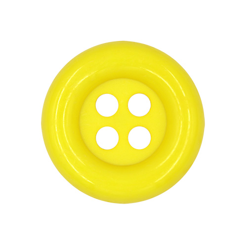 20633 Sullivans 38mm Round Plastic Button With Four Holes - Yellow - 25 In A Tube 