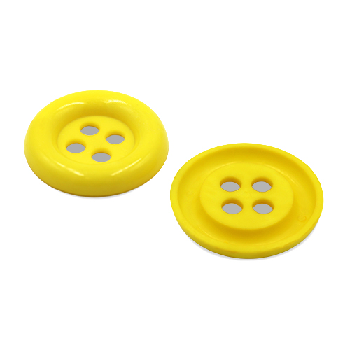 20633 Sullivans 38mm Round Plastic Button With Four Holes - Yellow - 25 In A Tube 