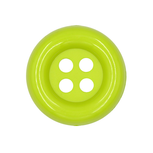 20634 Sullivans 38mm Round Plastic Button With Four Holes - Lime - 25 In A Tube 