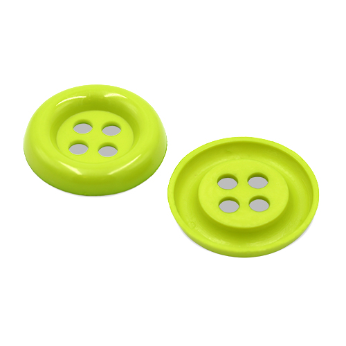 20634 Sullivans 38mm Round Plastic Button With Four Holes - Lime - 25 In A Tube 