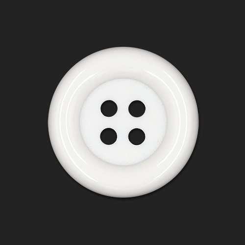 20641 Sullivans 30mm Round Plastic Button With Four Holes - White - 30 In A Tube 