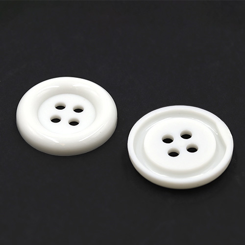 20641 Sullivans 30mm Round Plastic Button With Four Holes - White - 30 In A Tube 
