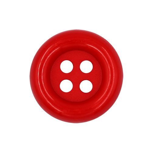 20643 Sullivans 30mm Round Plastic Button With Four Holes - Red - 30 In A Tube 