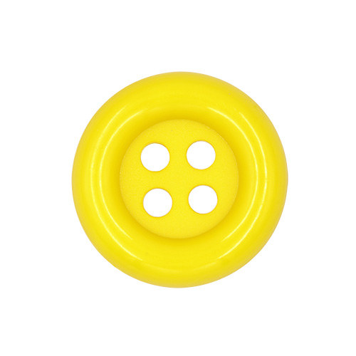 20645 Sullivans 30mm Round Plastic Button With Four Holes - Yellow - 30 In A Tube 