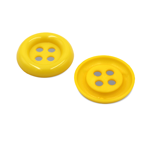 20645 Sullivans 30mm Round Plastic Button With Four Holes - Yellow - 30 In A Tube 