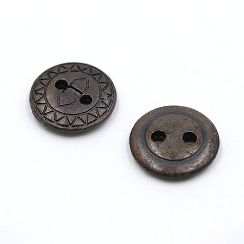 20651 Sullivans Buttons Card - 15mm Iron Metal Buttons With Two Holes - 3pcs