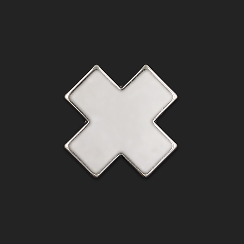 20666 Sullivans 23mm Cross Shape Metal Shank Button  - Silver - 25 In A Tube 