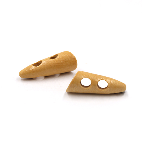 20676 Sullivans 25mm Wooden Toogle Button With Two Holes With Point - Light Wood - 24 In A Tube