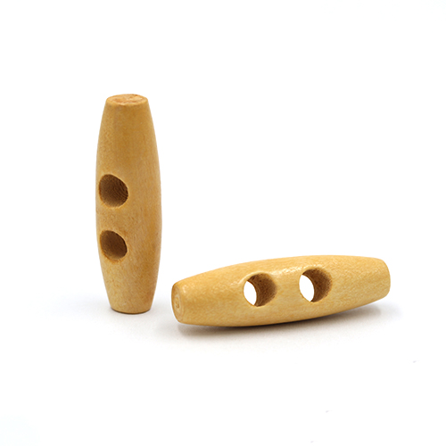 20678 Sullivans 40mm Wooden Toogle Button With Two Holes With Two Holes - Light Wood - 16 In A Tube