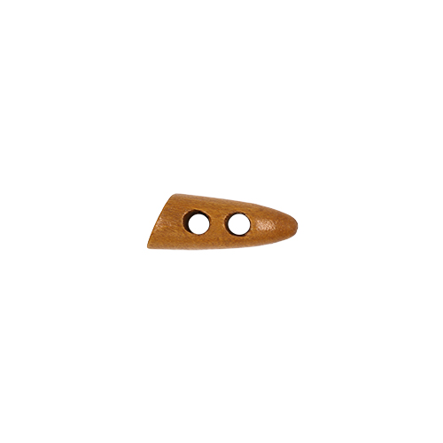 20690 Sullivans 25mm Wooden Toogle Button With Two Holes With Point - Tan Wood - 24 In A Tube