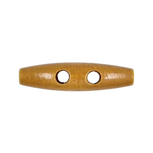 20691 Sullivans 60mm Wooden Toogle Button With Two Holes With Two Holes - Tan Wood - 9 In A Tube