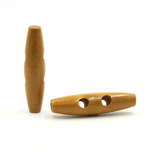 20691 Sullivans 60mm Wooden Toogle Button With Two Holes With Two Holes - Tan Wood - 9 In A Tube