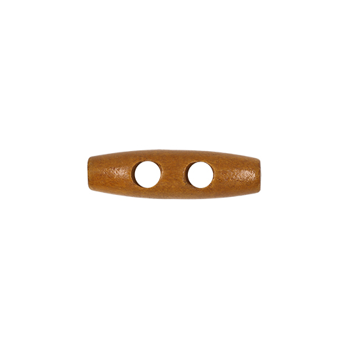 20692 Sullivans 40mm Wooden Toogle Button With Two Holes With Two Holes - Tan Wood - 16 In A Tube