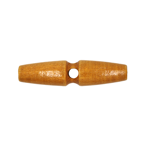 20695 Sullivans 60mm Wooden Toogle Button With Two Holes - Tan Wood - 9 In A Tube