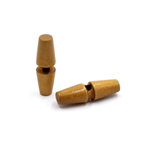 20696 Sullivans 40mm Wooden Toogle Button With Two Holes - Tan Wood - 16 In A Tube