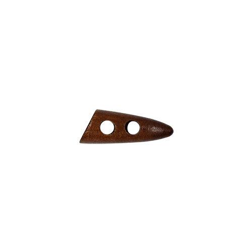 20702 Sullivans 30mm Wooden Toogle Button With Two Holes With Point - Dark Wood - 20 In A Tube
