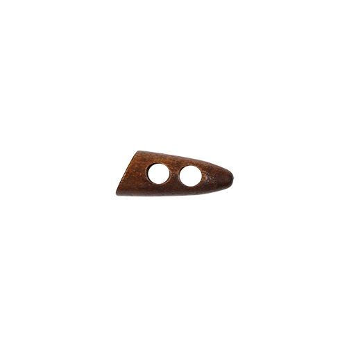 20703 Sullivans 25mm Wooden Toogle Button With Two Holes With Point - Dark Wood - 24 In A Tube