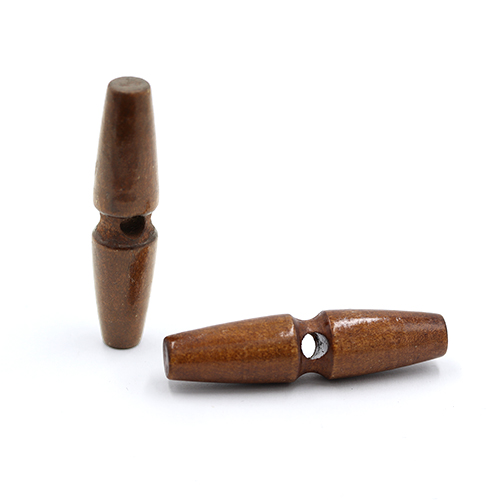 20708 Sullivans 60mm Wooden Toogle Button With Two Holes - Dark Wood - 9 In A Tube