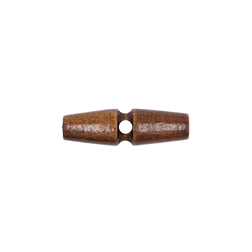20709 Sullivans 40mm Wooden Toogle Button With Two Holes - Dark Wood - 16 In A Tube