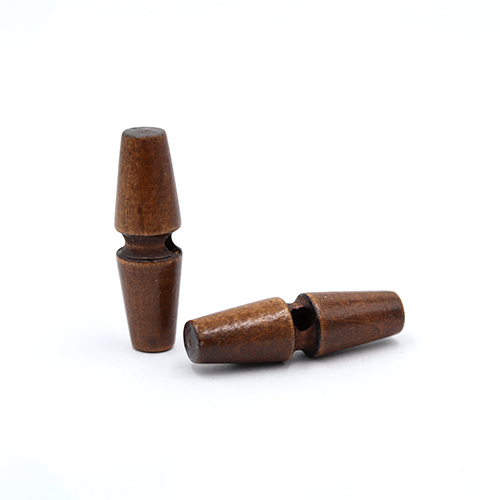 20709 Sullivans 40mm Wooden Toogle Button With Two Holes - Dark Wood - 16 In A Tube