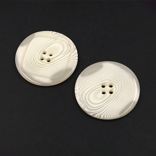 20720 Sullivans 50mm Round Plastic Button With Pattern - Bonelet - 32 In A Tube