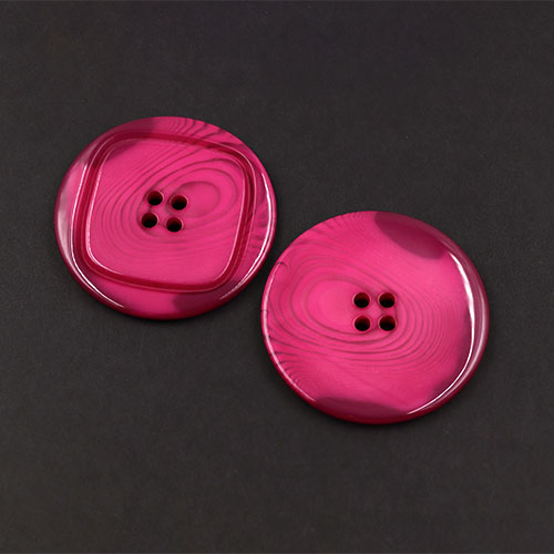 20721 Sullivans 50mm Round Plastic Button With Pattern - Bougainvillea - 32 In A Tube