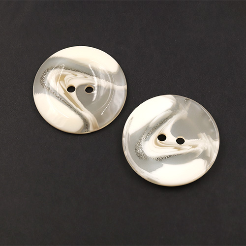 20728 Sullivans 44mm Round Plastic Button With Two Holes - Pattern Through Middle - Bonelet - 32 In A Tube