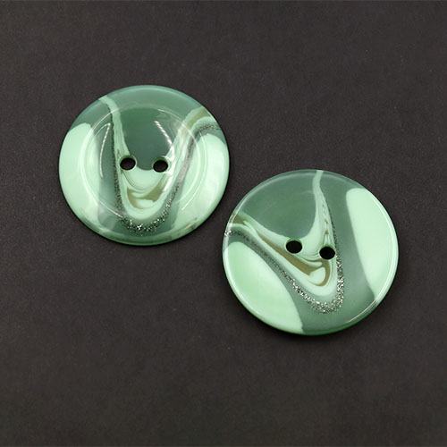 20729 Sullivans 44mm Round Plastic Button With Two Holes - Pattern Through Middle - Menthol - 32 In A Tube