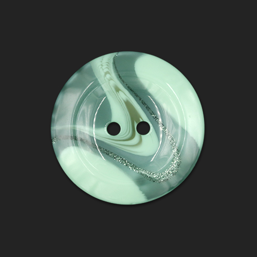 20738 Sullivans 50mm Round Plastic Button With Two Holes -pattern Through Middle - Menthol - 32 In A Tube