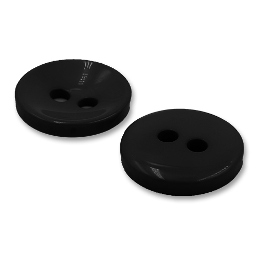 20751 Sullivans 37mm Round Plastic Button With Two Holes - Black - 35 In A Tube 