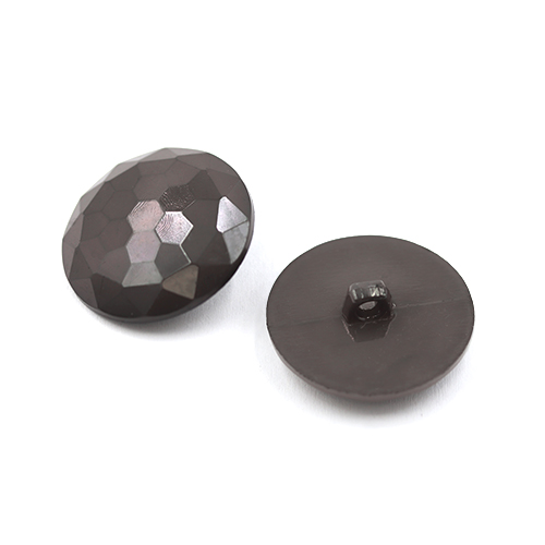 20767 Sullivans 30mm Round Plastic Shank Button - Diamond Cut - Cricket Grey - 25 In A Tube 