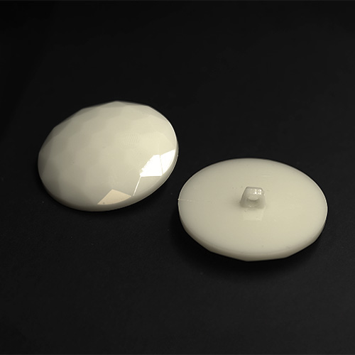 20770 Sullivans 46mm Round Plastic Shank Button - Diamond Cut - Cream Bonelet - 15 In A Tube 