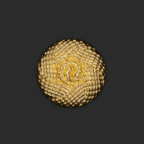 20861 Sullivans 15mm Round Plastic Shank Button - Gold With Fine Patterned Star - 26 In A Tube 