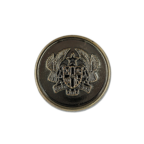 20866 Sullivans 15mm Round Plastic Shank Button With Crest - Bronze - 39 In A Tube 