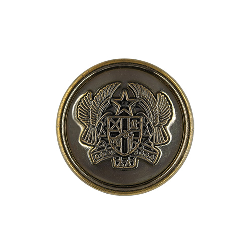 20867 Sullivans 17mm Round Plastic Shank Button With Crest - Bronze - 30 In A Tube 