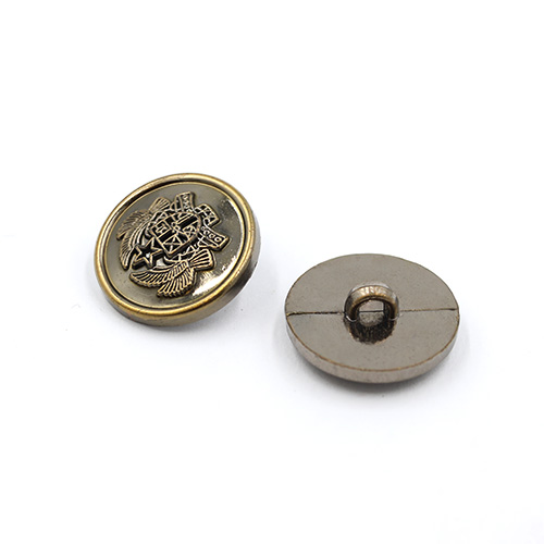 20867 Sullivans 17mm Round Plastic Shank Button With Crest - Bronze - 30 In A Tube 
