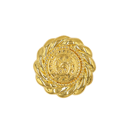 20871 Sullivans 18mm Round Plastic Shank Button - Gold With Trail Pattern From Centre - 29 In A Tube 