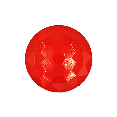 20882 Sullivans 30mm Round Plastic Shank Button - Diamond Cut - Red - 25 In A Tube 