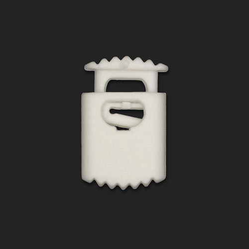 21040 Sullivans 25mm Plastic Cord Ends With Ridged Top - White - Bag Of 100