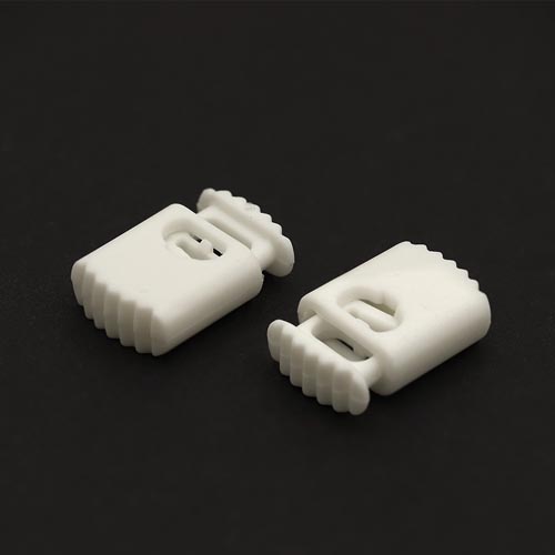21040 Sullivans 25mm Plastic Cord Ends With Ridged Top - White - Bag Of 100