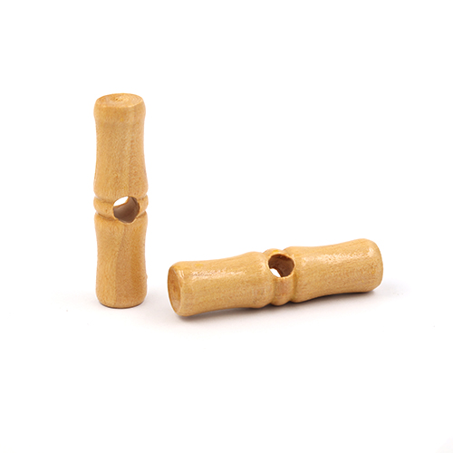 21124 Sullivans 45mm Wooden Toggle Button With Two Holes - Natural - 21 In A Tube