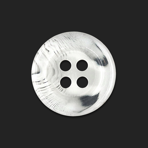21137 Sullivans 15mm Round Plastic Button With Four Holes  - Raised Rim  - White Two Tone - 72 In A Tube 