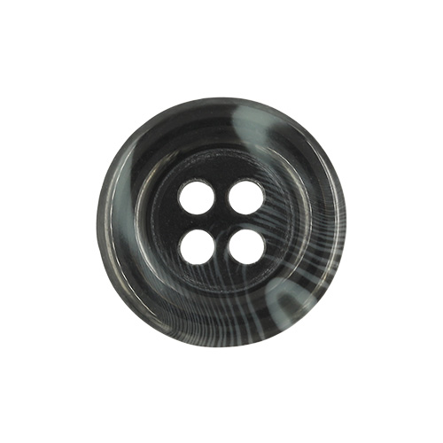 21141 Sullivans 15mm Round Plastic Button With Four Holes  - Raised Rim - Navy Two Tone - 72 In A Tube 