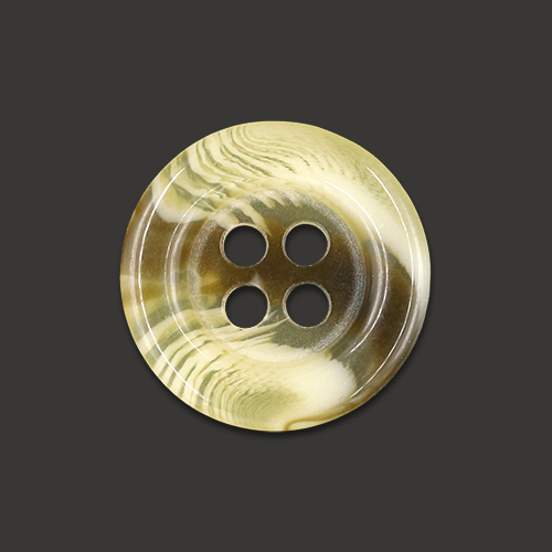 21142 Sullivans 15mm Round Plastic Button With Four Holes  - Raised Rim - Cream Two Tone - 72 In A Tube 