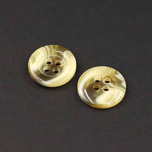 21142 Sullivans 15mm Round Plastic Button With Four Holes  - Raised Rim - Cream Two Tone - 72 In A Tube 